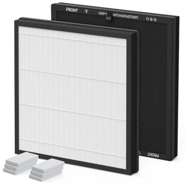 Imagem de Pacote com 2 filtros de substituição para purificador de ar XenonLab HAP605 HAP607 e FreAire HAP605 HAP607, HEPA 3 em 1 com filtro de carvão ativado
