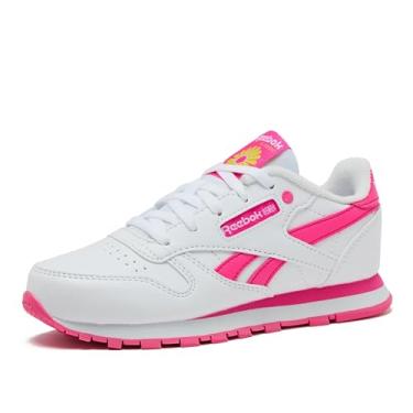 Imagem de Reebok Tênis feminino infantil Smash Edge elástico e alça superior, Sunset Coral/Electric Amber/Reebok Gum1, 11.5 Little Kid