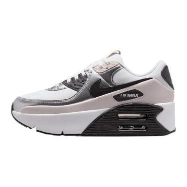 Imagem de Nike Tênis feminino Air Max 90 LV8 (IB0170-100, branco/fantasma/prata metálico/preto), Fantasma branco/preto, 36