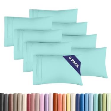 Imagem de Conjunto de 8 fronhas Queen – Capas de almofada ultra macias de qualidade hoteleira – Confortáveis, aconchegantes e sem rugas – Resistente a encolhimento, manchas e desbotamento – Protetores de