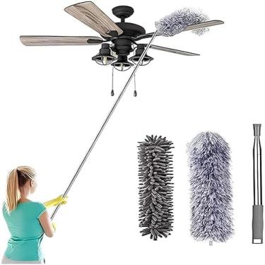 Imagem de Espanador de Pó Telescópico de Microfibra – Extensível Até 2,80m, Lavável e Flexível – Ideal para Tetos, Ventiladores, Lustres, Ar-Condicionado e Trilhos de Cortina