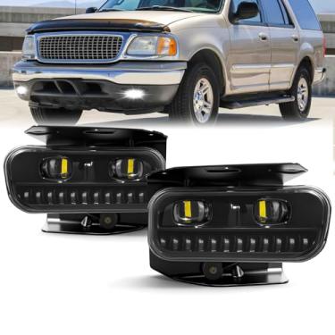Imagem de Faróis de neblina de LED para Ford Expedition 1999-2002 - alto desempenho 1999-2003 Ford F150/1999-2003 Ford F150 atualização e substituição modificada para faróis de neblina OEM (par)
