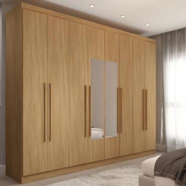 Imagem de Guarda-Roupa Ele e Ela 8 Portas 4 Gavetas com Espelho Cinamomo - Panor