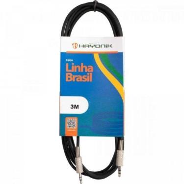 Imagem de Cabo De áudio Linha Brasil P2 Estéreo X P2 Estéreo 3m Preto Hayonik