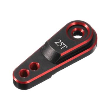 Imagem de Buzina de braço servo de direção de liga de alumínio 25T vermelha para 1/10 RC carro/barco/avião, acessórios de barco, 1 peça