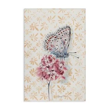 Imagem de Stupell Industries Arte de parede em tela com estampa de borboleta e flor, design por Cady Driver, 76 x 50 cm