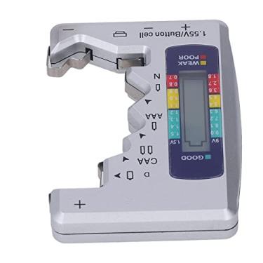 Imagem de Testador de Bateria, Verificador de Bateria de Botão da Tela LCD para Medição de 1,5V 9V, Medidor de Bateria Portátil Compacto, Revestimento ABS, Indicador de Vermelho Amarelo