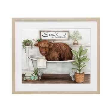 Imagem de Stupell Industries Impressão emoldurada de bétula de gado mergulhada em momentos sob vidro, design de Melinda Hipsher, 43 x 53 cm