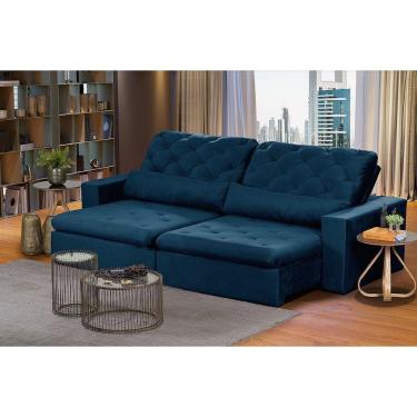 Imagem de Sofá 6 Lugares Modular 2.90M Retrátil E Reclinável Azul