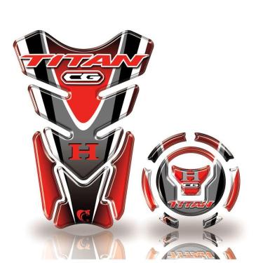 Imagem de Adesivo Protetor De Tanque E Bocal Honda Cg Titan Vermelho Cor Vermelho