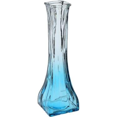 Imagem de Vaso Decorativo Enfeite Casa Floreiro Home&co Vidro 20x6x6cm Azul