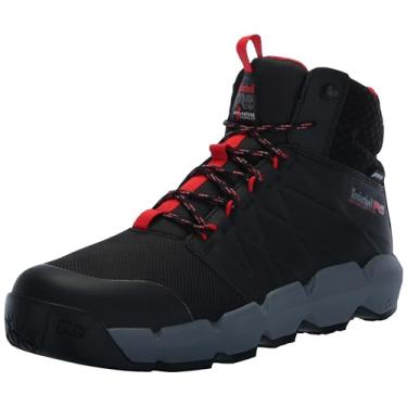 Imagem de Timberland PRO Morphix Bota masculina casual industrial impermeável com bico de segurança composto de 15 cm, Preto/Vermelho-2024 Novo, 45