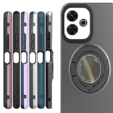 Imagem de Capa Xiaomi Redmi 13 4G Capinha Proteção Anti-Choque Suporte Integrado Placa Magnética (Cinza)