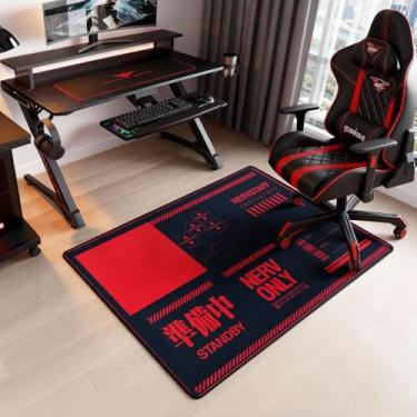 Imagem de Tapete antiderrapante para cadeira Neon Genesis Evangelion NERV Staff & Emergency Hexagon 99 cm × 119 cm design inspirado