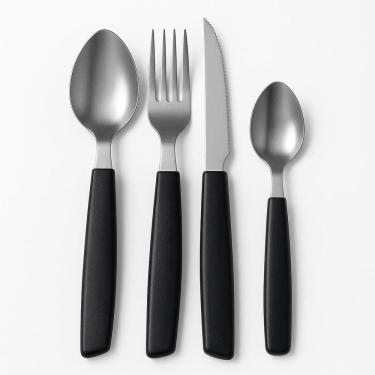 Imagem de Faqueiro Baviera 24 Peças Aço Inox Com Gaveteiro Preto Mek