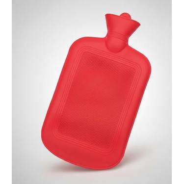 Imagem de Bolsa térmica para compressa com água quente ou fria, capacidade de 2 litros, em borracha super-resistente (Vermelho)