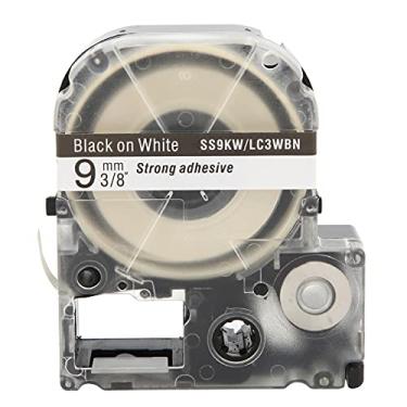 Imagem de Fita para etiquetagem, resistente a altas temperaturas, durável, para fabricação de etiquetas, para impressora de etiquetas Série LW e Máquina de etiquetas Jin Gong SR230C SR530C (Texto preto de 9