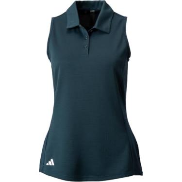 Imagem de adidas Camisa polo feminina de golfe sem mangas, Arctic Night, pequena