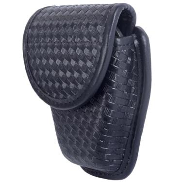 Imagem de TAFTACFR Bolsa de algema única moldada para cinto de serviço, aplicação da lei com tampa superior removível e fecho oculto, trama de cesta