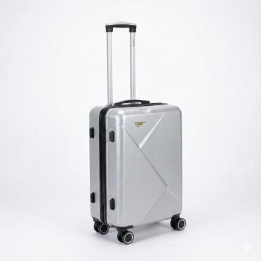 Imagem de Mala de Viagem Média 23kg Prata Rígida ABS Rodas 360 - Para Despachar 