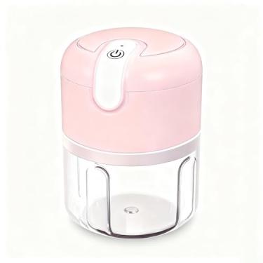 Imagem de Mini Processador De Alimentos 3 Lâminas Elétrico 250ml Usb (Rosa)