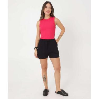Imagem de Short Feminino Moletinho Cordão Marisa-08059, Preto, M