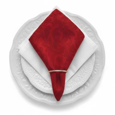 Imagem de Kit 10 Guardanapos 30x30 Mesa Posta Com Anel Jacquard Adamascado Luxo 