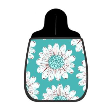 Imagem de Lixeira De Carro Organizador Lixinhocar Margarida Branca Fundo Turquesa