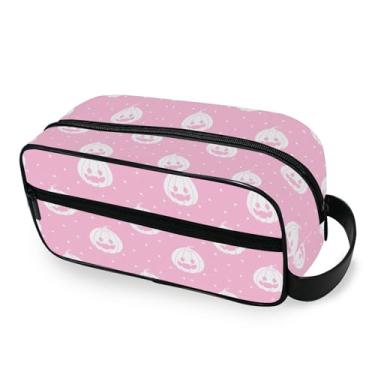 Imagem de Burbuja Bolsa de Higiene Pessoal de Viagem de Abóboras de Dia das Bruxas para Mulheres e Homens, Organizador Portátil de Maquiagem para Acessórios de Higiene Pessoal com Alça