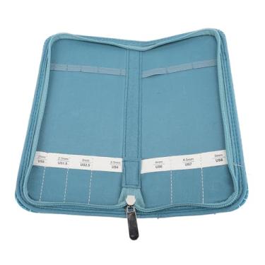 Imagem de Generic Estojo Portátil para Armazenamento de Agulhas de tricô, Bolsa Organizadora Leve para Agulhas de Suéter, Padrão de Treliça de Losango, Tecido Oxford 600D Resistente, Acessórios de Costura
