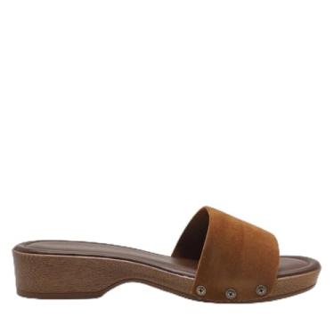 Imagem de Sandália Tamanco Feminino Salto Bloco Beira Rio - Caramelo