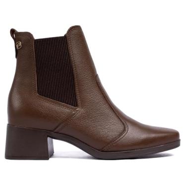 Imagem de Bota Feminina Pegada Pisa Chelsea em Couro Marrom - 34