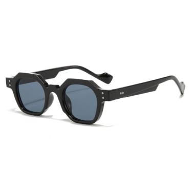 Imagem de Óculos de Sol UV400 - Lentes Transparentes Estilo Oceano com Rebites para Homens e Mulheres, Esportes ao Ar Livre, Corrida e Ciclismo, Preto