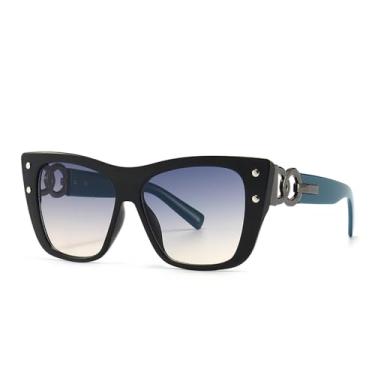 Imagem de Óculos de Sol Metálicos com Degradê de Cores e Proteção UV400 para Homens e Mulheres, Ideais para Esportes ao Ar Livre, Corrida e Ciclismo, Azul