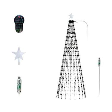 Imagem de Árvore De Natal Inteligente De 7FT Com Luzes 400LEDs Mudança De Cor Co