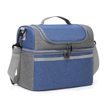 Imagem de Lancheira natural orgânica para adultos, lancheira isolada, grande compartimento duplo, lancheira, refrigeradores, tecido Oxford leve, impermeável, lancheira para trabalho, piquenique, viagens, ao ar