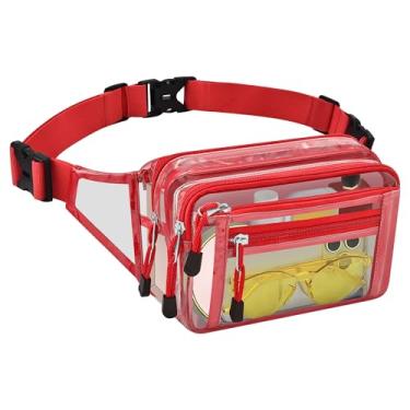 Imagem de Bolsa transparente para eventos de estádio, pochete transparente aprovada em estádios, pochetes para mulheres e homens, bolsa transversal transparente com alça ajustável para esportes e shows