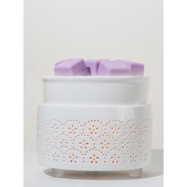 Imagem de QCYBDGLOV Aquecedor elétrico de cerâmica para derretimento de cera e derretimento de óleo de cubo fofos aquecedores pequenos aromaterapia para queimador decorativo doméstico derrete vela perfumada