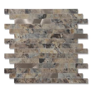 Imagem de 10 – Azulejo de parede de parede para descascar e colar, revestimento traseiro de cozinha de PVC, azulejos para cozinha Backsplash (30,5 x 30,5 cm, marrom)