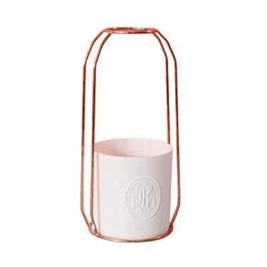 Imagem de Vaso hidropônico estilo nórdico terrário planta portátil terrários estação de propagação decoração de casa sala de estar rack de flores ornamento vaso de flores (cor: ouro rosa 2) (ouro rosa)