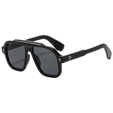 Imagem de Óculos de Sol Femininos com Armação Retrô de Leopardo, Estilo Luxuoso e Personalizado, com Rebites, para Uso Externo, Estilo Punk, Proteção UV400 (Preto)