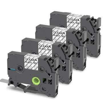 Imagem de HOCALORT TZe-131 12 mm 0,47 laminado transparente substituição para fita de etiqueta Brother P-Touch TZe-131 compatível com fita adesiva Brother preta em transparente trabalho para recargas Ptouch