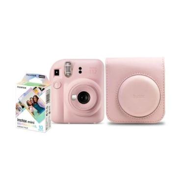 Imagem de Kit Câmera Instantânea Fujifilm Instax Mini 12 Rosa Gloss, Rosa-pálido