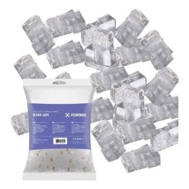 Imagem de Conector Macho Rj45 Cat5E Fortrek Pacote Com 100 Unidades