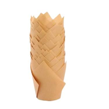 Imagem de Copo de Papel para Bolo Tulipa Fogo Baking Residencial Descártavel à Prova Óleo Antiaderente Fácil Desmoldar Condução Ca