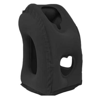 Imagem de Almofada de Viagem Portátil Inflável Premium para Avião Ônibus e Carro(Preto)