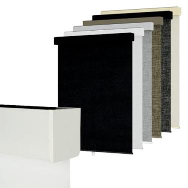 Imagem de Bliwans Persianas blackout para janelas, persianas de rolo sem fio Free-Stop com sanefa, persianas de tecido com isolamento térmico, proteção UV para casa, quarto, branco, 61 cm L x 182 cm A