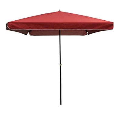Imagem de HHHJQFAAT Guarda-sol de jardim, guarda-sol retangular, impermeável, para sombra de sol ao ar livre, azul, vermelho, azul, 2,2 × 2,8 m (vermelho 1,8 × 2,2 m)