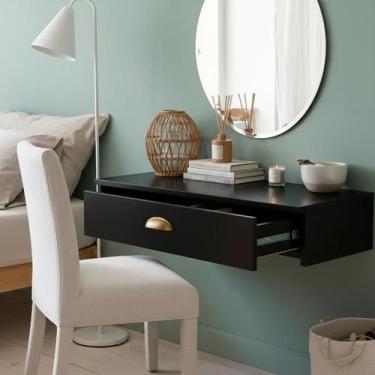 Imagem de Penteadeira Suspensa Gaveta Multifuncional Com Puxador - Kelan, Preto