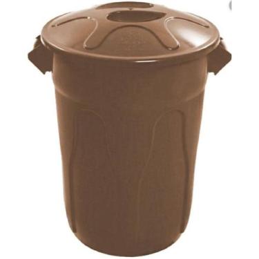 Imagem de Cesto Lixeira Plastico Tipo Balde 60l Marrom - jsn